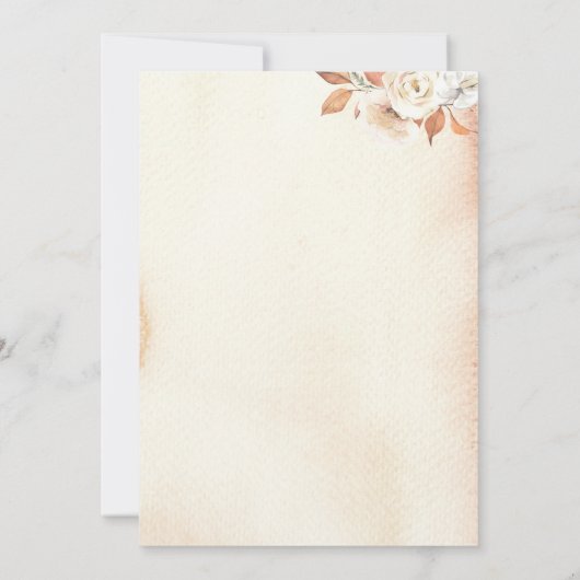 Herfstelijke Sinaasappelkleurige Pompoenen & Bloem Kaart (Achterkant)