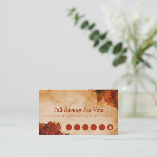 Herfsten besparen klantencreditcard klantenkaartje (Staand voorkant)