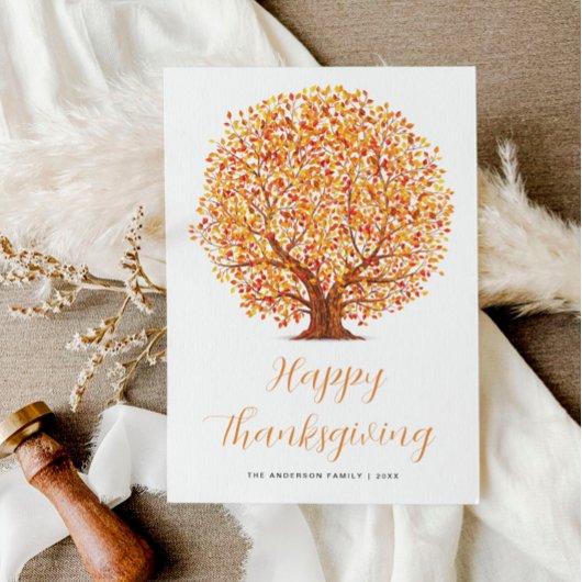 herfsten blij met deanksgiving feestdagenkaart