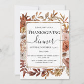Herfsten Bloemen Thanksgiving Uitnodiging (Voorkant)
