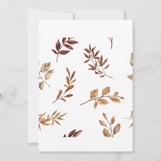 Herfsten Bloemen Thanksgiving Uitnodiging (Achterkant)