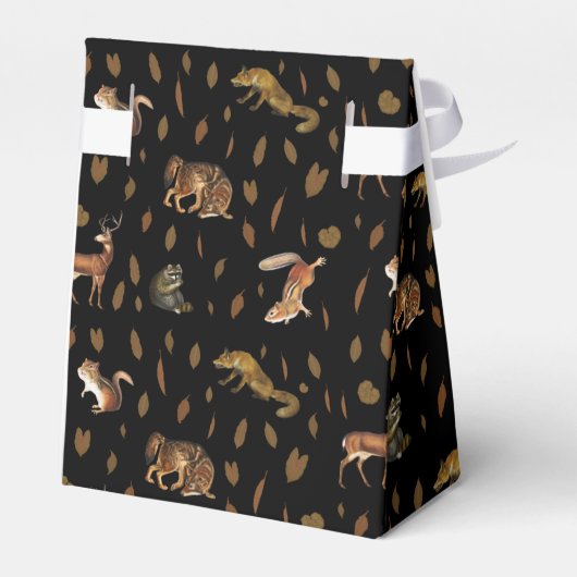 Herfsten bosdieren najaar bladeren bedankdoosjes (Achterkant)