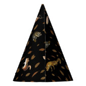 Herfsten bosdieren najaar bladeren feesthoedjes (Achterkant)