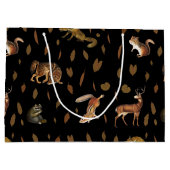 Herfsten bosdieren najaar bladeren groot cadeauzakje (Achterkant)