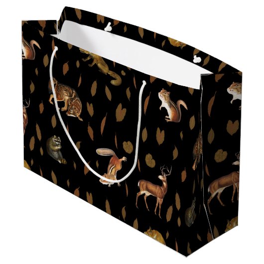 Herfsten bosdieren najaar bladeren groot cadeauzakje (Achterkant Gekanteld)