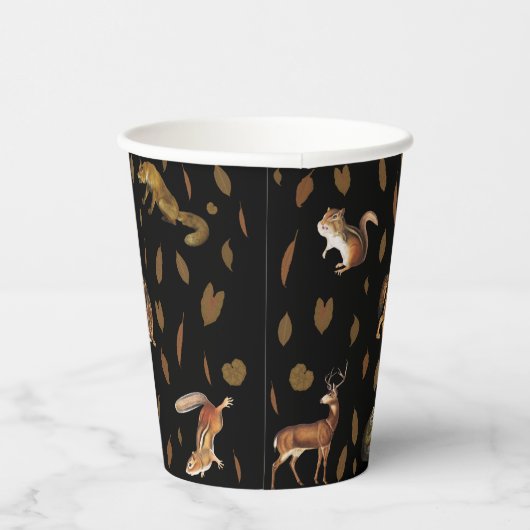 Herfsten bosdieren najaar bladeren papieren bekers (Rechts)