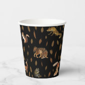 Herfsten bosdieren najaar bladeren papieren bekers (Voorkant)