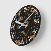 Herfsten bosdieren najaar bladeren ronde klok (Hoek)