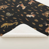 Herfsten bosdieren najaar bladeren sherpa deken (3/4)