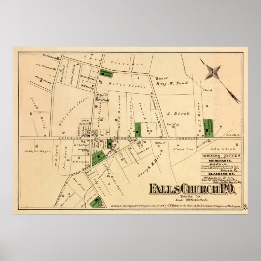  Herfsten Church VA Map (1879) Poster (Voorkant)