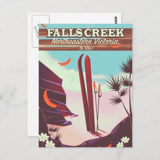 Herfsten Creek, noordoostelijk Australië Ski poste Briefkaart (Voorkant / Achterkant)