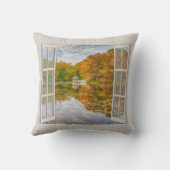 Herfsten en meer door open raam kussen (Achterkant)