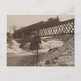 Herfsten en spoorbrug briefkaart