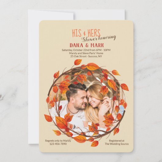 Herfsten Glory Photo Invitation<a href="https://ww Kaart (Voorkant)