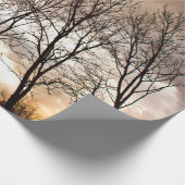 Herfsten herfstbomen op zonsondergang cadeaupapier (Hoek)