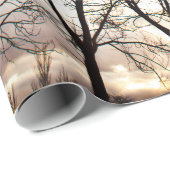 Herfsten herfstbomen op zonsondergang cadeaupapier (Rol Hoek)