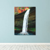 Herfsten in het bos Watervalverf Canvas Afdruk (Insitu (Houten vloer))