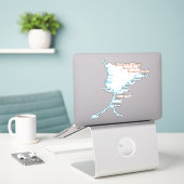 Herfsten: kaart 8 x 8 inch sticker (Laptop op bureau)