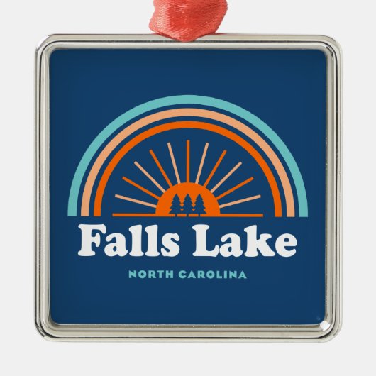 Herfsten Lake North Carolina Rainbow Metalen Ornament (Voorkant)