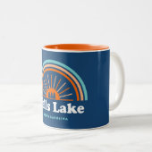 Herfsten Lake North Carolina Rainbow Tweekleurige Koffiemok (Voorkant rechts)