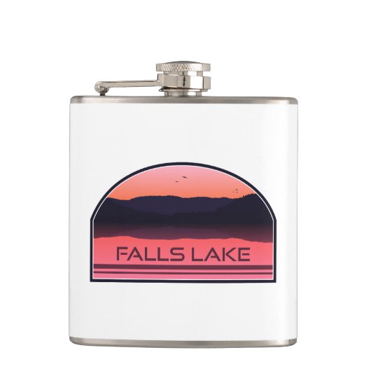 Herfsten Lake North Carolina Red Sunrise Heupfles (Voorkant)