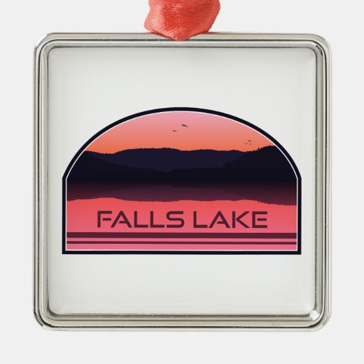 Herfsten Lake North Carolina Red Sunrise Metalen Ornament (Voorkant)
