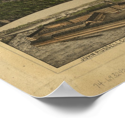 Herfsten Massachusetts 1877 Antiek panoramisch Poster (Hoek)