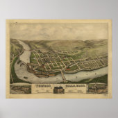 Herfsten Massachusetts 1877 Antiek panoramisch Poster (Voorkant)