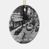 Herfsten met zwarte en witte verkleuring, Ohio Orn Keramisch Ornament (Rechts)