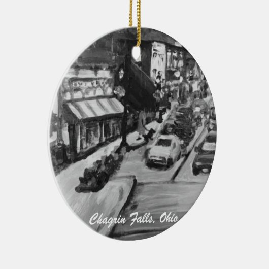 Herfsten met zwarte en witte verkleuring, Ohio Orn Keramisch Ornament (Rechts)