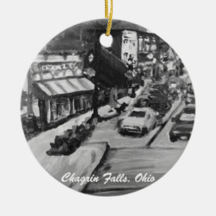 Herfsten met zwarte en witte verkleuring, Ohio Orn Keramisch Ornament
