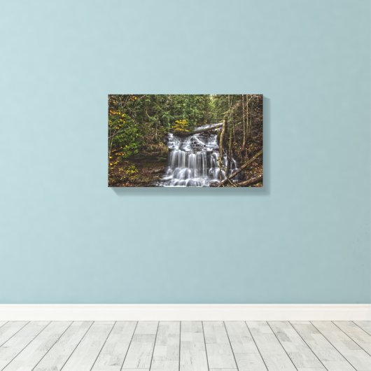 Herfsten, Münising, Michigan Canvas Afdruk (Insitu (Houten vloer))