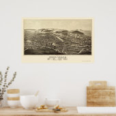 Herfsten, NY Panoramic Map - 1889 Poster (Keuken)