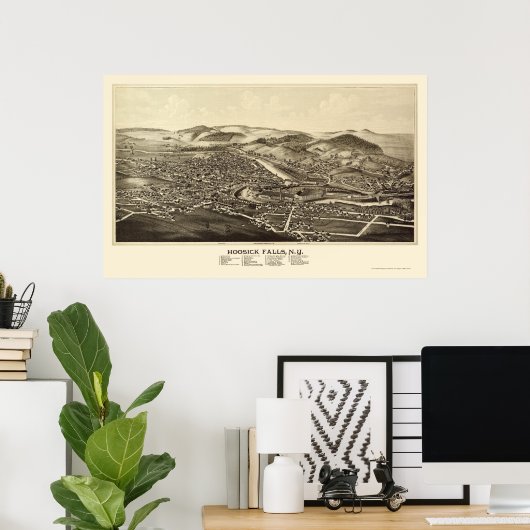 Herfsten, NY Panoramic Map - 1889 Poster (Thuiskantoor)