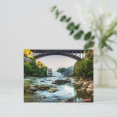 Herfsten onder de brug briefkaart (Staand voorkant)