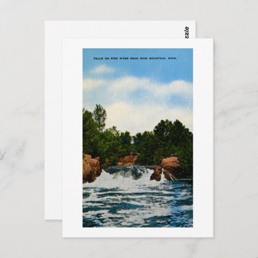 Herfsten op de Pike-rivier nabij het Iron-gebergte Briefkaart (Voorkant / Achterkant)