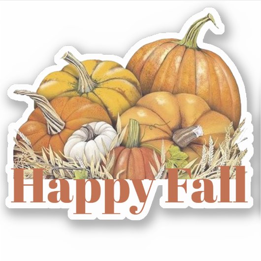 Herfsten pompoenen sticker (Voorkant)