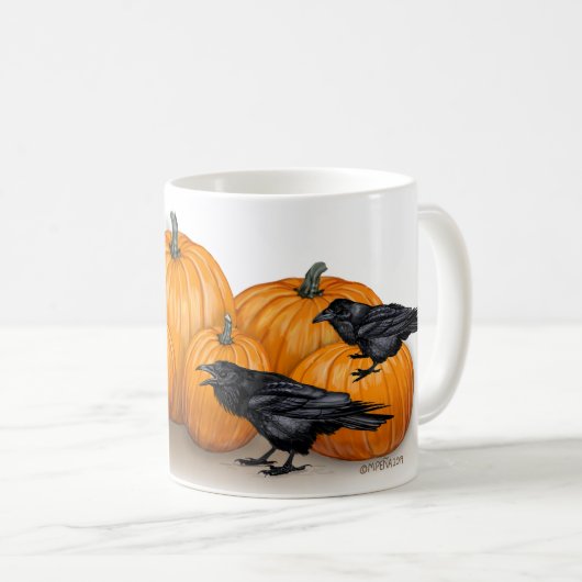Herfsten ravens en pompoenen koffiemok (Voorkant rechts)