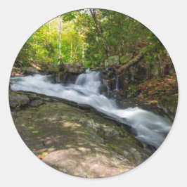 Herfsten splitsen op Zand Spring Run Ronde Sticker