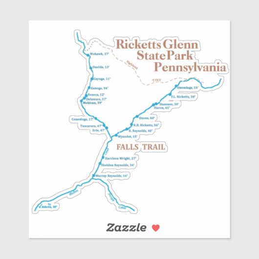 Herfsten Trail Map 6 "x6" Sticker (Vel)