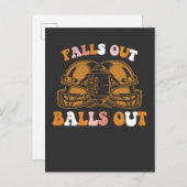 Herfsten uit Ballen uit Football Retro Herfst  Uitnodiging Briefkaart (Voorkant / Achterkant)