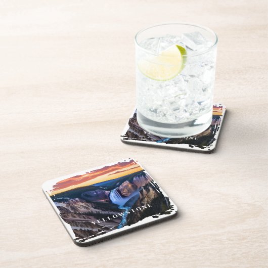 Herfsten van geelsteen bier onderzetter (Rechterzijde)