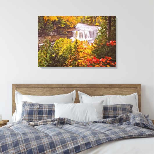 Herfsten van het Upper Peninsula/Tahquamenon in Mi Canvas Afdruk (Insitu (Slaapkamer))