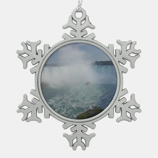Herfsten van hoefijzer in Niagara-Herfsten Tin Sneeuwvlok Ornament (Voorkant)