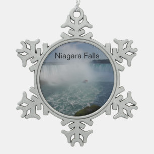 Herfsten van hoefijzer in Niagara-Herfsten Tin Sneeuwvlok Ornament