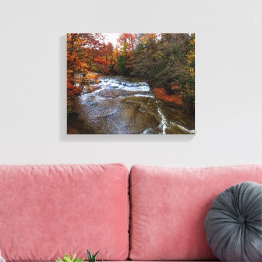 Herfsten van Quarry Rock in de Cleveland Metro Par Canvas Afdruk (Insitu (Woonkamer))