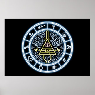 Herfsten voor zwaartekracht Bill Cipher Wheel Poster