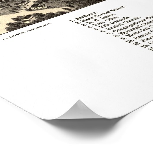 Herfsten, WI Panorama - 1880 Poster (Hoek)