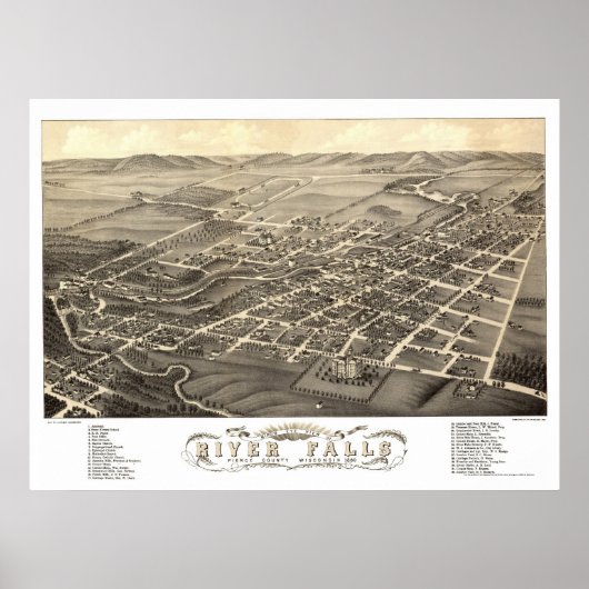 Herfsten, WI Panorama - 1880 Poster (Voorkant)