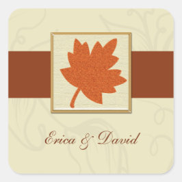 herfstenvelop vierkante sticker